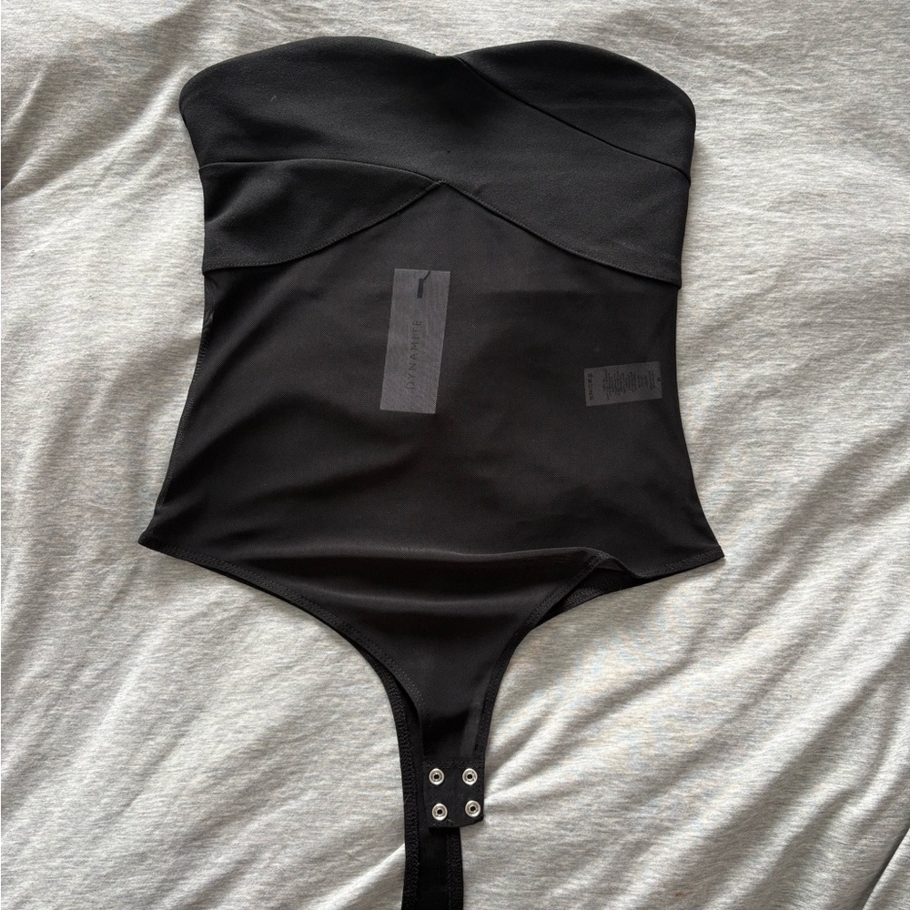 Dynamite Black Strapless Bodysuit